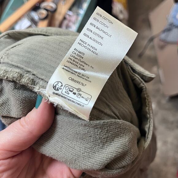 Free People Cool Harbor Wide Leg Elastic Waist  Pants Green Serpent XS NEW $128 - Picture 12 of 12